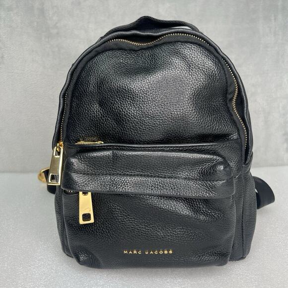 Marc Jacobs Women's Varsity Pack Small Pebbled Leather Backpack Black